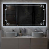 Specchio LED Rettangolare | Controllo tramite interruttore a muro | Luce bianca fredda - Reyze Serie Good Vibes Modello 5